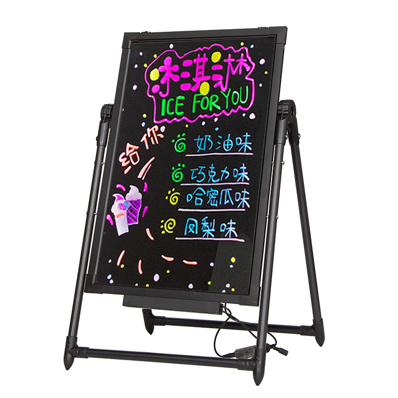 Led Luminous Digital Fluorescent Board Bracket Flash Billboard Erasable Small Blackboard Cross-Border Wholesale Handwriting Board