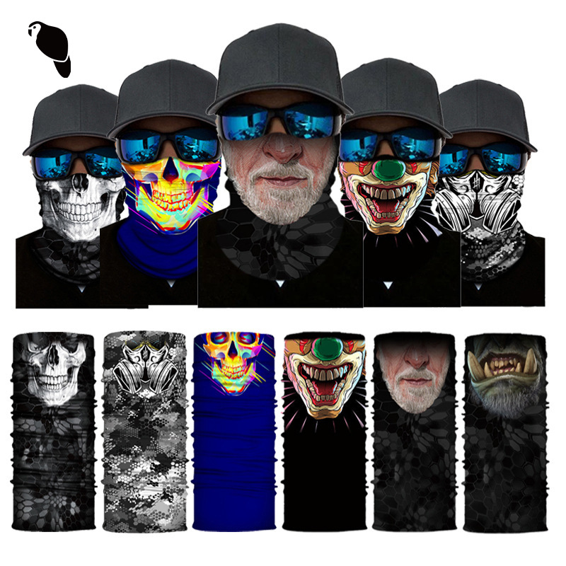Hoon Hui Skull Half Face Series Magic Hood Seamless Amazon Protective Warm Neck Outdoor Equipment Mask