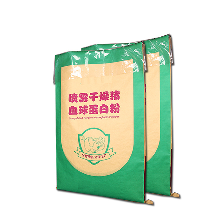 Brown Packing Paper Woven Bag Paper-Plastic Three-Layer Composite Feed Protein Powder 25kg Packaging Bag