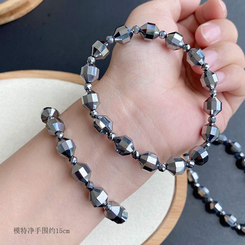 Jingyao terahertz bracelet too silica lantern beads bracelet polycrystalline silicon ore titanium hertz lovers 8mm jewelry