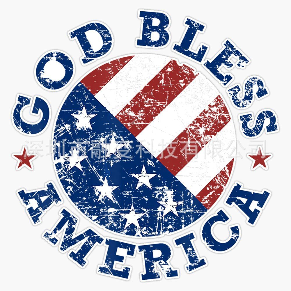 Shenzhen cross-border popular God Bless America Flag US Independence Day stickers 5-inch