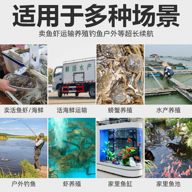 Fish Farming, Selling Fish, Fishing, Charging, Outdoor Dual-Purpose High-Power Aerator, Lithium Battery, Ac and Dc Multi-Purpose Oxygen Pump