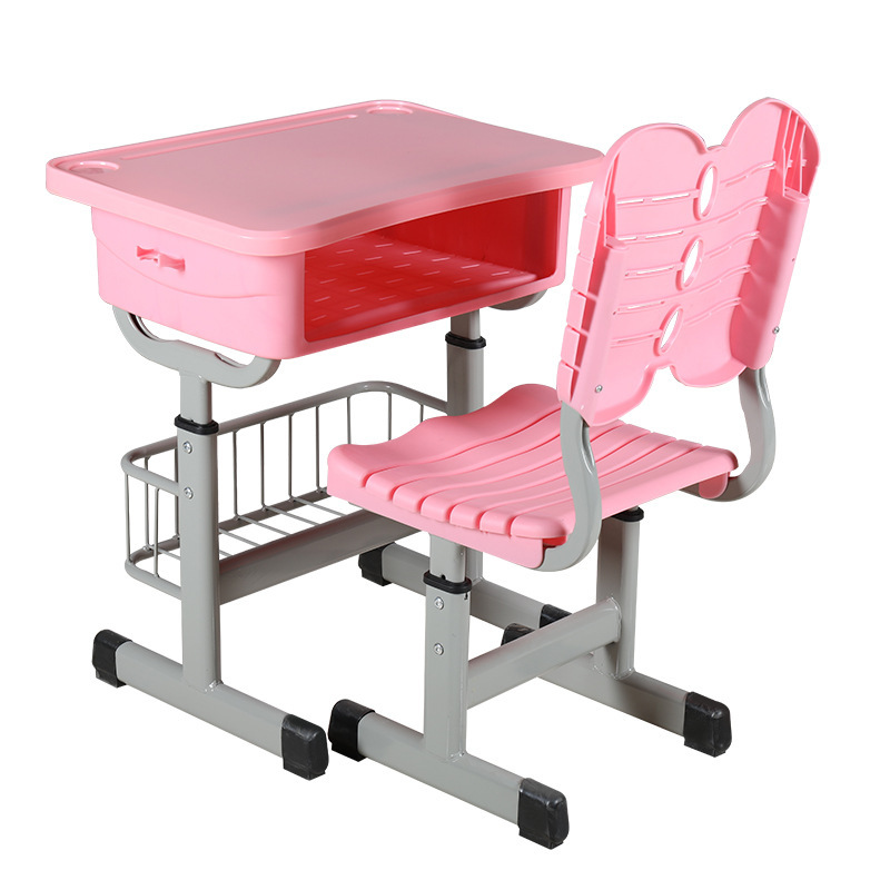 Primary and Secondary School Students' Desks and Chairs Plastic Thickened School Desks and Chairs Single Tutoring Class Training Class Tutoring Class Desk and Chair Set