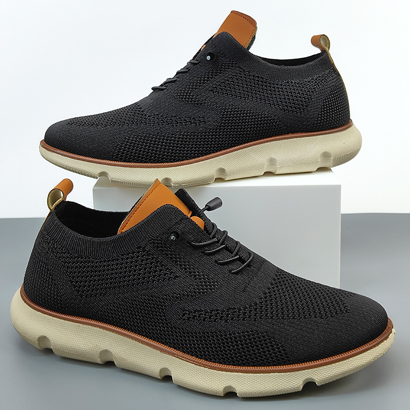 Autumn New Style Slip-On Men's Sports Shoes, Casual Men's Shoes, Breathable Fly-Knit Dad Shoes, Foreign Trade Coconut Shoes for Men, Spring