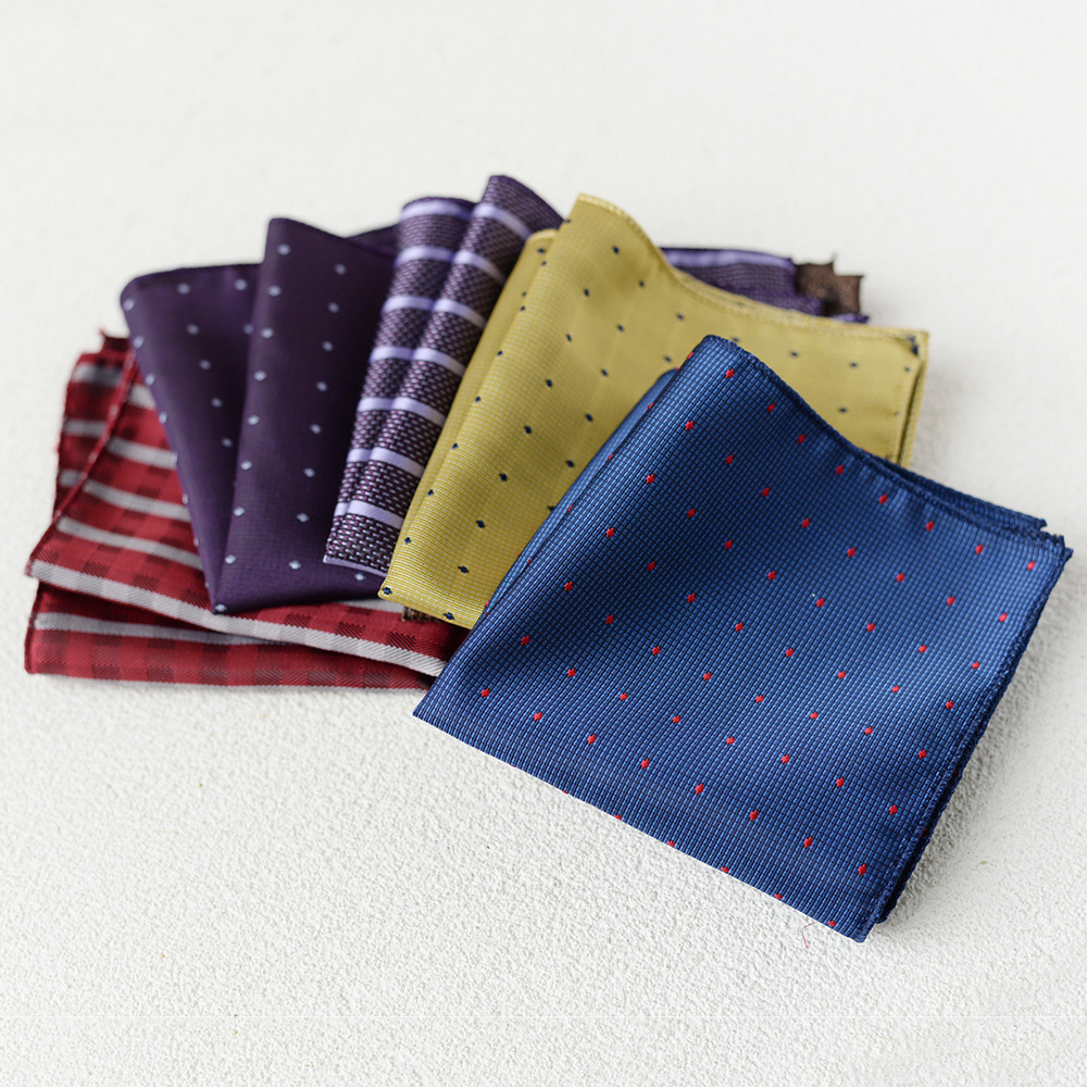 Костюм рубашка карманный шарф свадебный банкет деловой полиэстер шелк маленький квадратный шарф нагрудный шарф фабрика Шэнчжоу полосатый носовой платок для мужчин