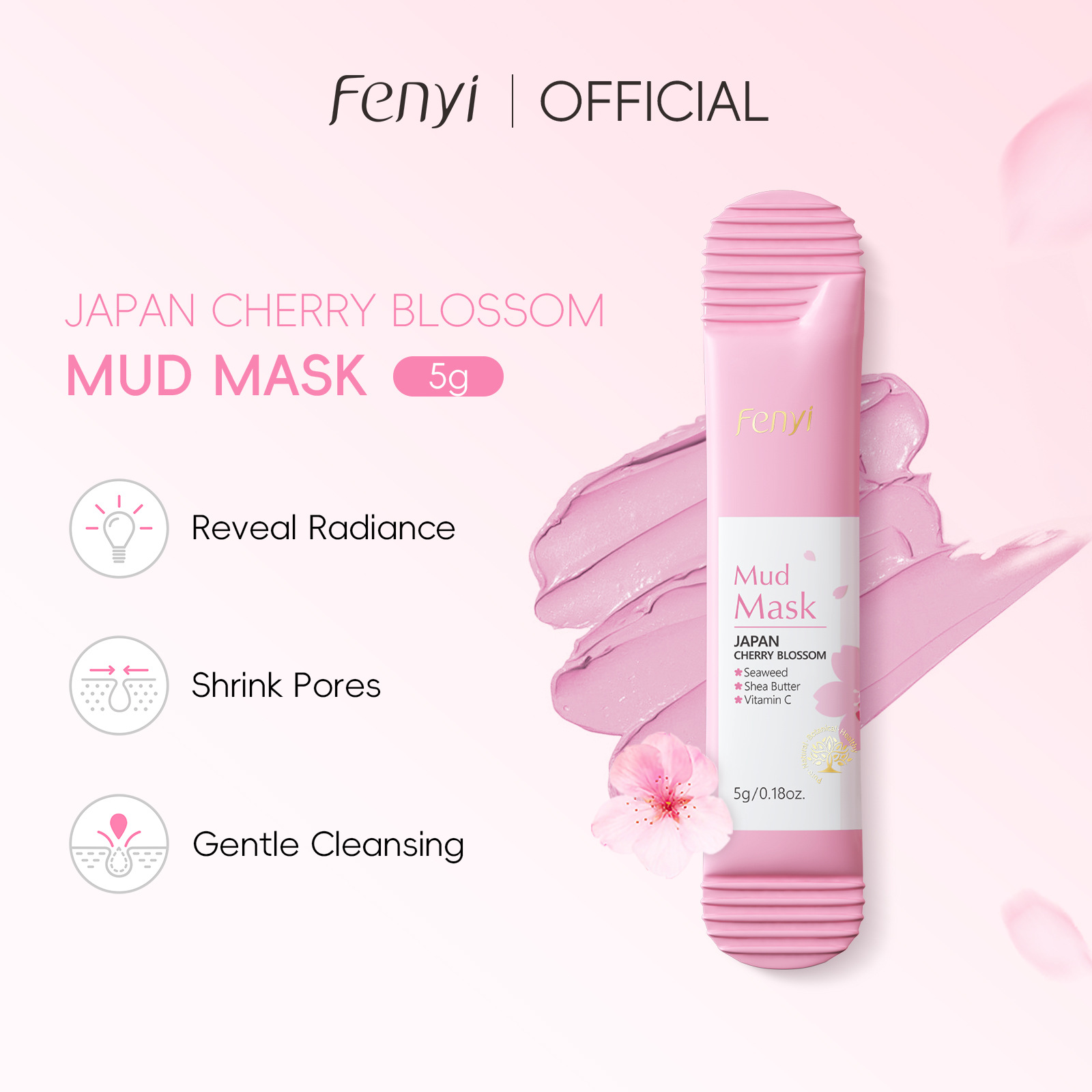 Faye Сакура глиняная маска 5г Увлажняющая очищающая маска