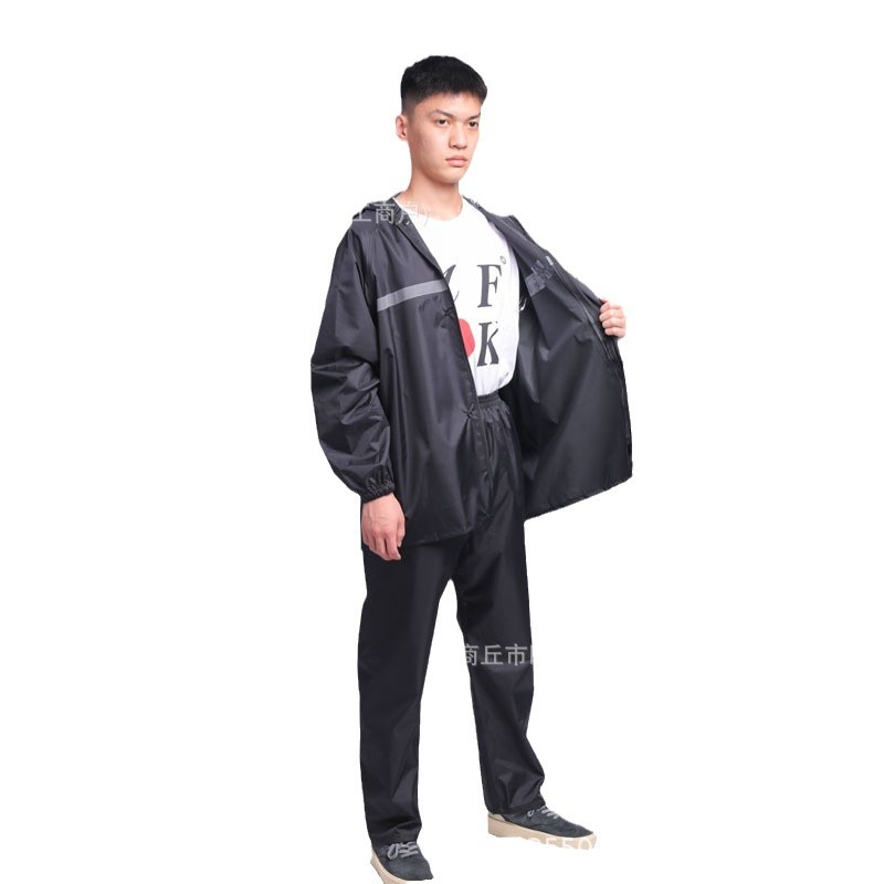 Oxford cloth raincoat rain pants suit full body rainproof split adult fashion outdoor labor protection site rain-proof clothing