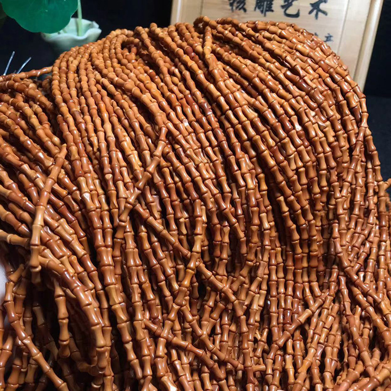 Olive Stone Carving Old Oil Stone Bamboo Joint Accessories 6X3B Bamboo Joint Spacer Beads Light Beads Old Oil Stone Beads Wholesale