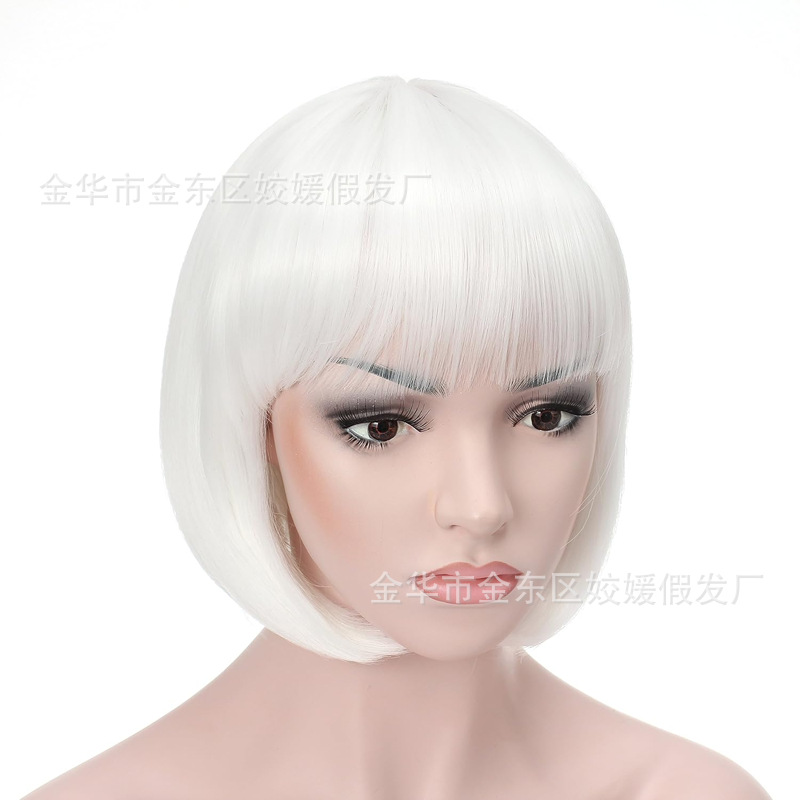 Factory direct Qi bang universal wig bobo head student hair children bobo head color wig women's short hair