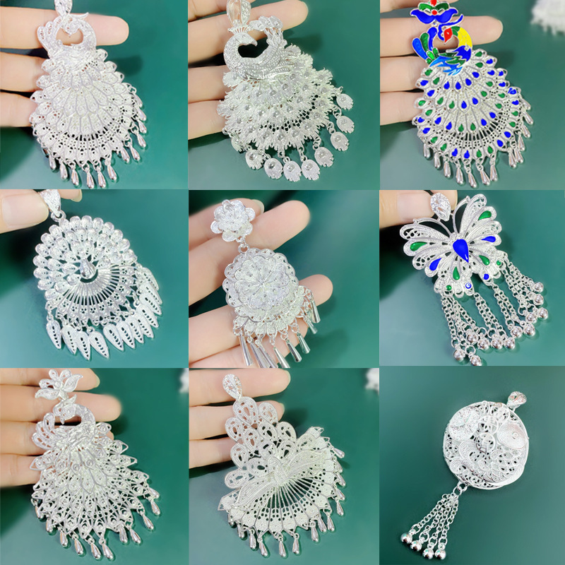 Наклейки на холодильник Гуйчжоу Батик аксессуары культурного и креативного меньшинства подвеска павлина подвеска бабочки имитация серебра Мяо