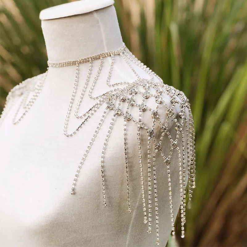 Cross-border New Exaggerated Tassel Shoulder chain Europe and America All-match Nightclub Party Rhinestone body chain Female body chain