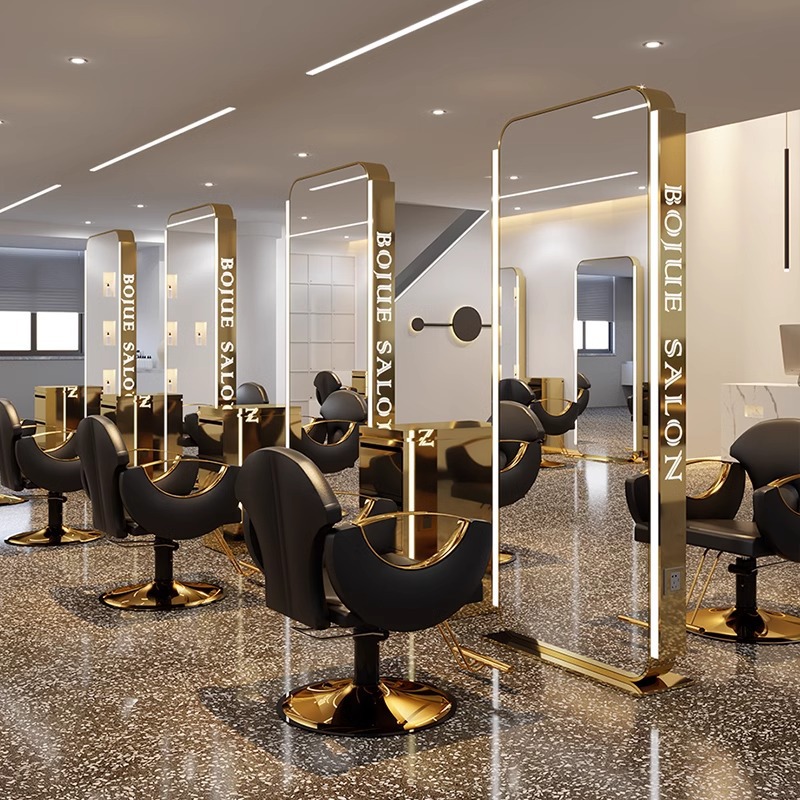 Модное напольное зеркало для парикмахерской, стол для стрижки с односторонним или двусторонним зеркалом, высококачественное зеркало для стрижки, завивки и окрашивания