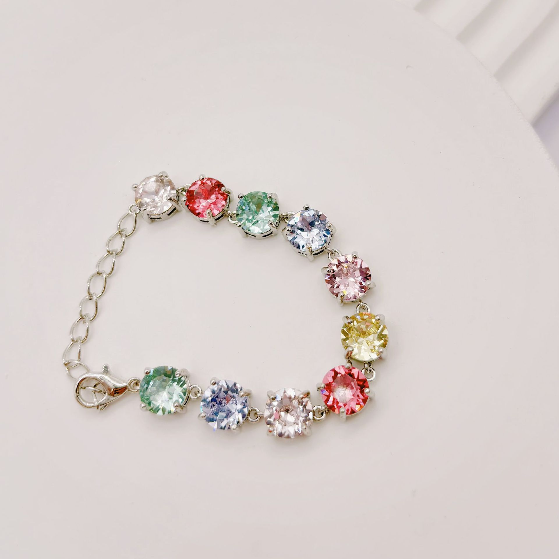 Cross-Border Hot Selling Huazi Same Style Bracelet for Women with Empty Support Gema Material Homemade Huazi Bracelet with Diamond Support Replacement Wholesale