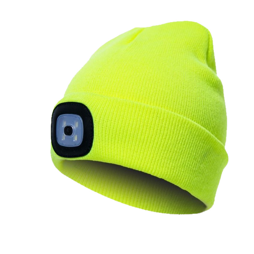Source Manufacturer Knitted Hat Led Light Luminous Hat 4 Led Hat Light USB Knitted Hat with Light Hat with Led Light