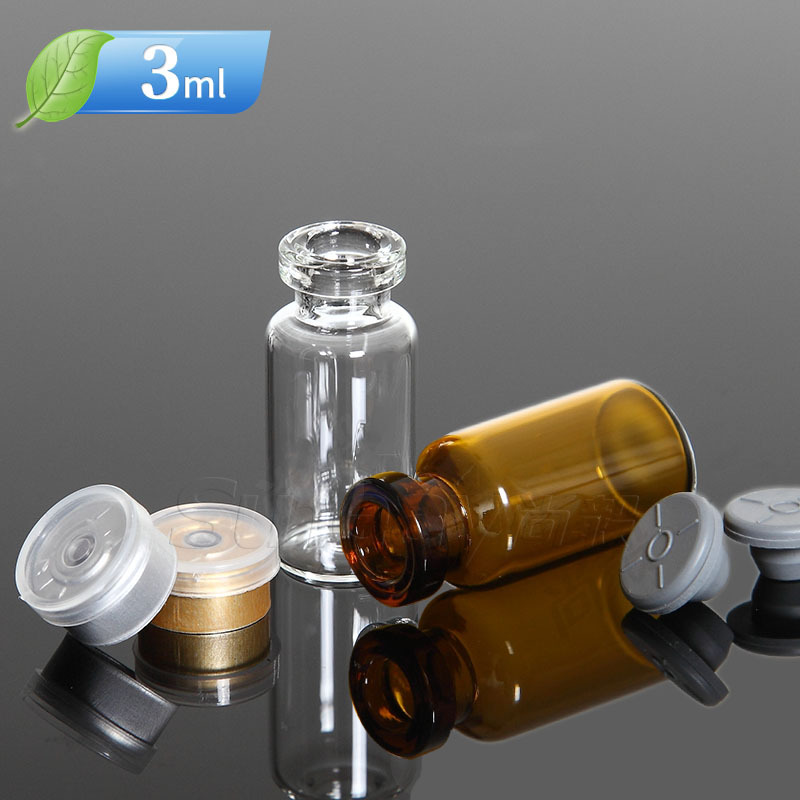 Прозрачная бутылка с гиалуроновой кислотой, увлажняющая пустая бутылка 3 мл, бутылка для перорального раствора цвета чая, ампула, лиофилизированная стеклянная шприцеобразная бутылка