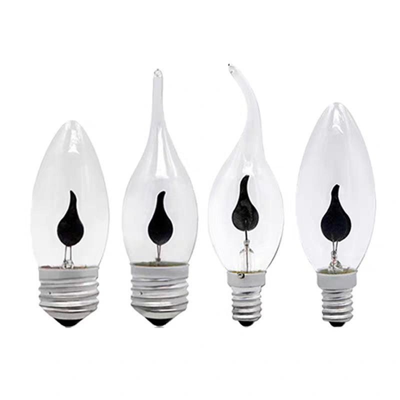 Light Bulb with Simulated Flame Dynamic Flame Design for Bars and Cafes, Creative and Unique E14 E27 Screw Base, Dimmable Flame-Like Design