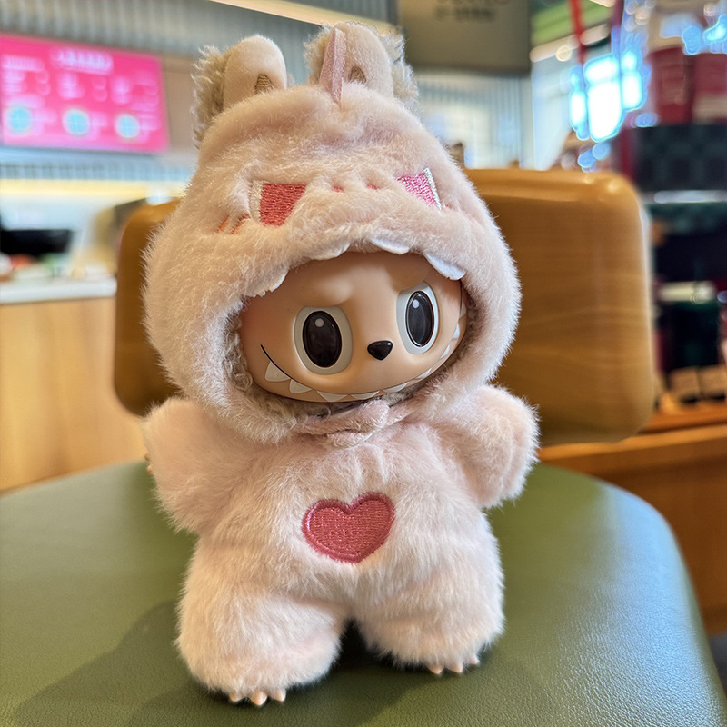 Labubu First and Third Generation European Mink Velvet Dinosaur Clothing Set 10cm Baby Clothes Dress-Up Labubu Accessories Export Wholesale