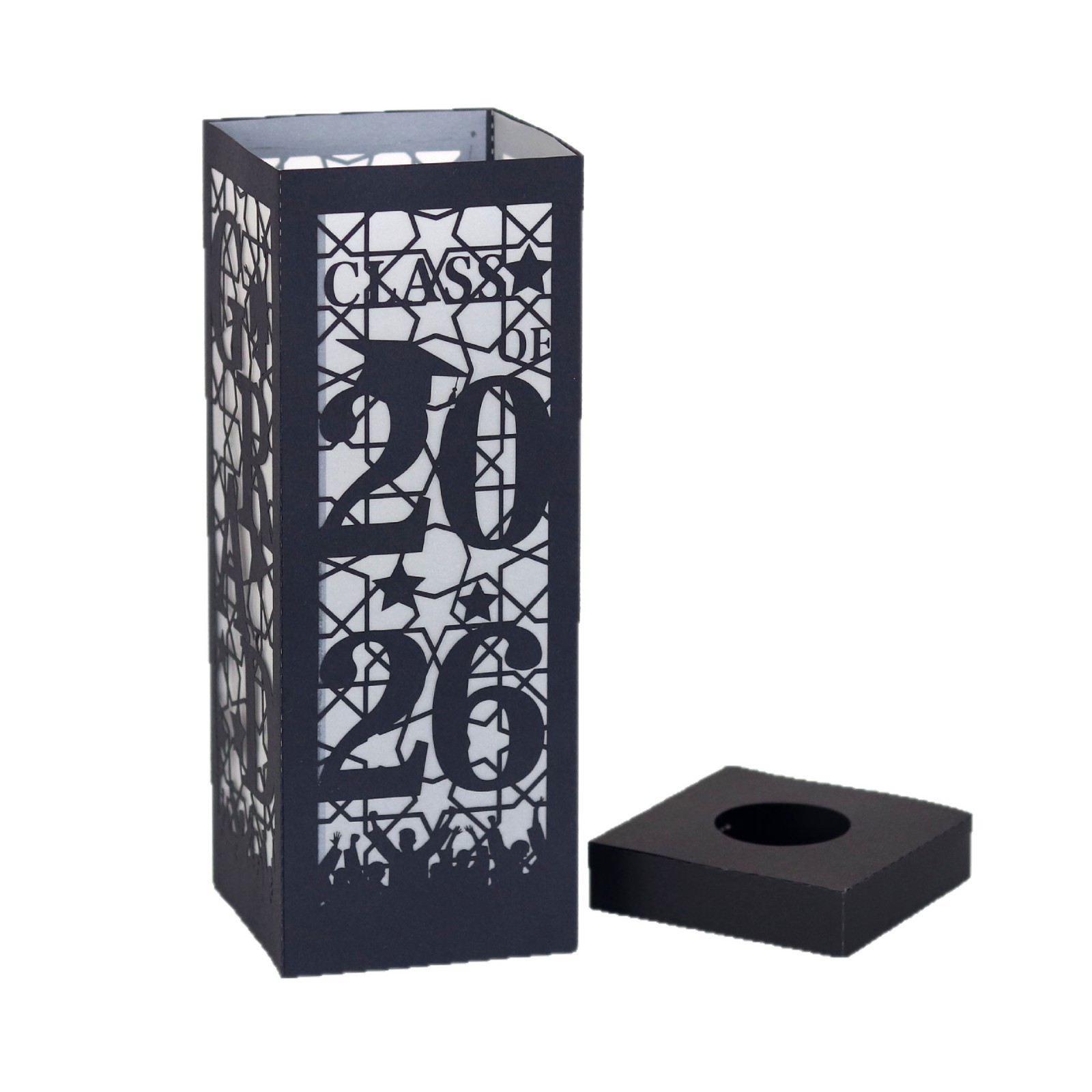 Factory Direct Sales Graduation Season 2026 Party Party Paper Lamp Carving Laser Cut Out Black Paper Lampshade Night Light Ready Stock