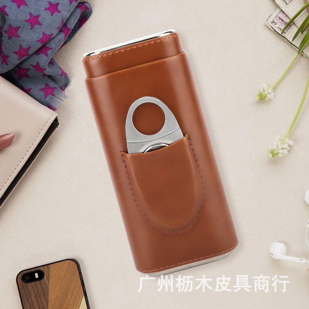 Amazon hot sale 3 PCs cigar leather case gift wholesale portable cigar case moisturizing Cedar cigar box