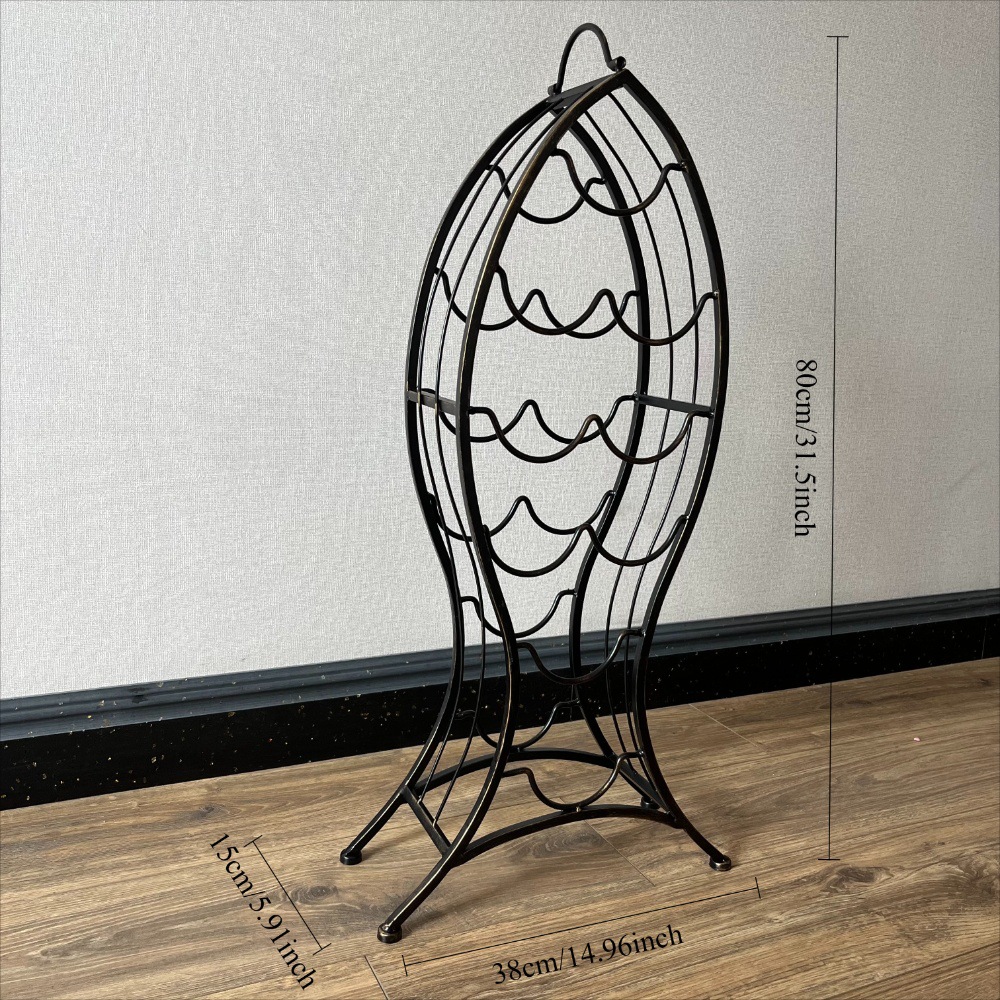 Retro Creative Red Wine Display Rack Indoor Furniture Wrought Iron Floor-Standing Wine 9-Bottle Wine Rack Wholesale