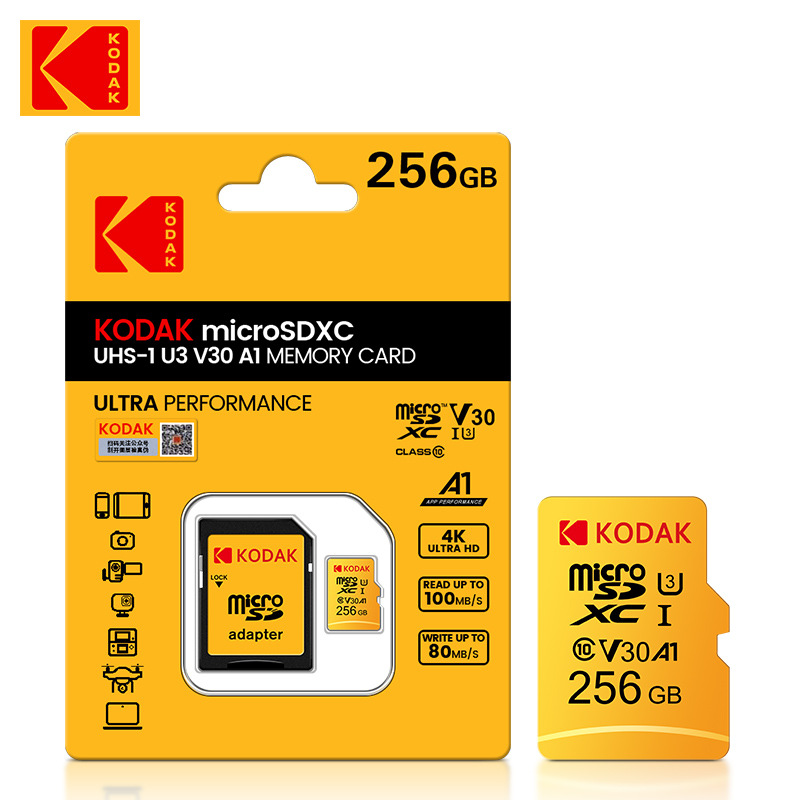Wholesale Kodak/Kodak TF Card 256G Memory Card U3 4K HD CarLog Monitoring Memory Card