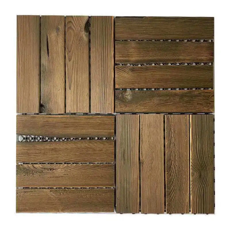 Outdoor anticorrosive carbonized wood balcony stitching wood floor courtyard garden decoration carbonized outdoor wholesale factory self-shop