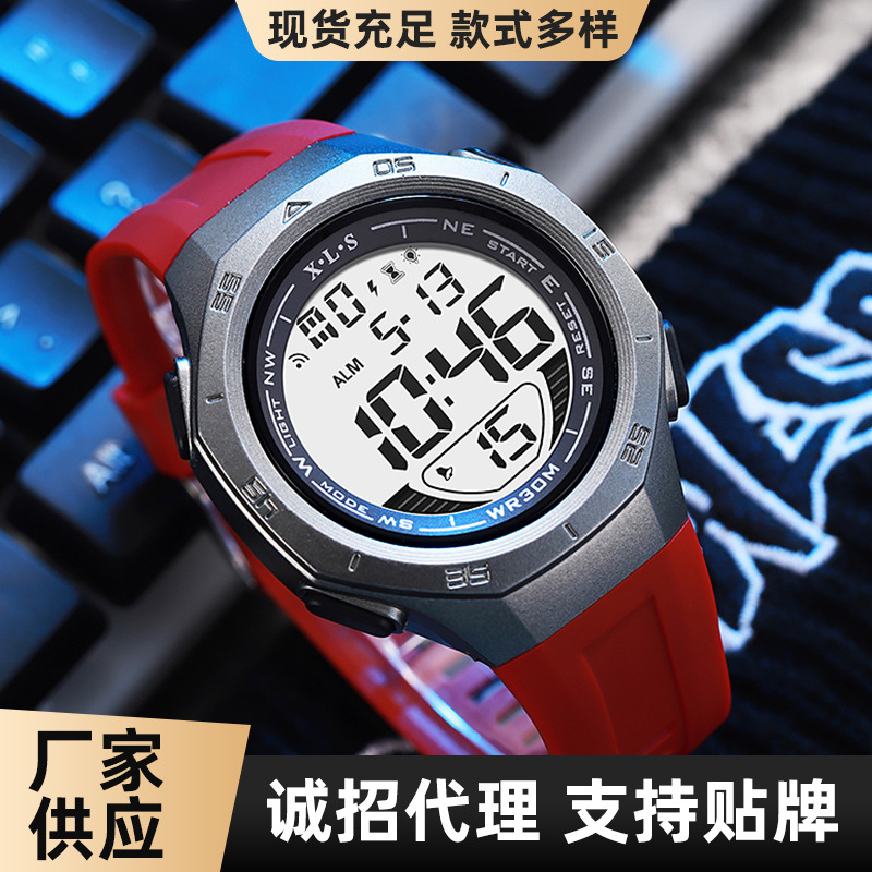 Электронные часы для мужчин, простой стиль, большой циферблат, многофункциональные, спортивные, импортные