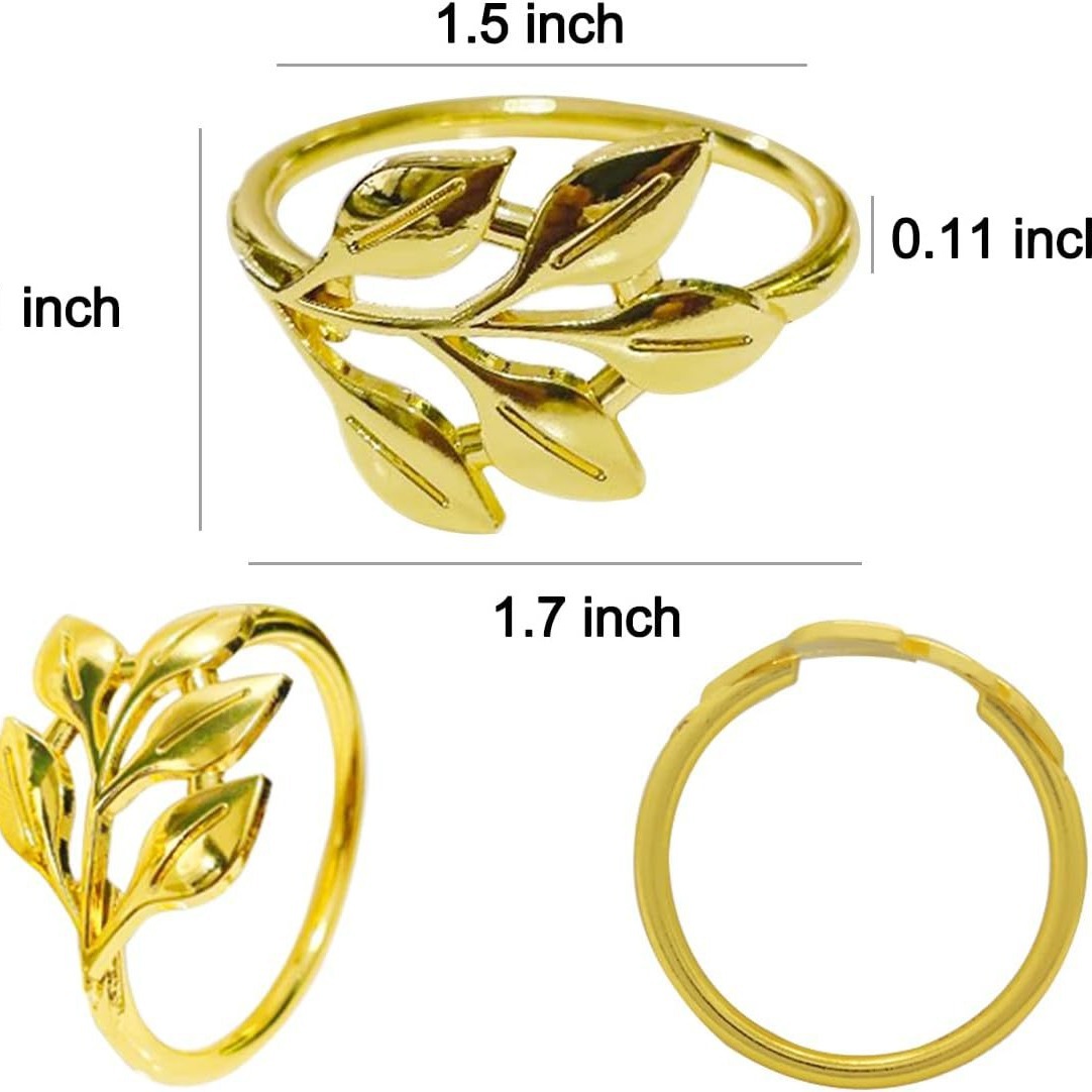 Cross-border Golden Tree Leaf Napkin Ring Willow Leaf Mouth Cloth Ring Napkin Buckle Metal Ring Hotel Table