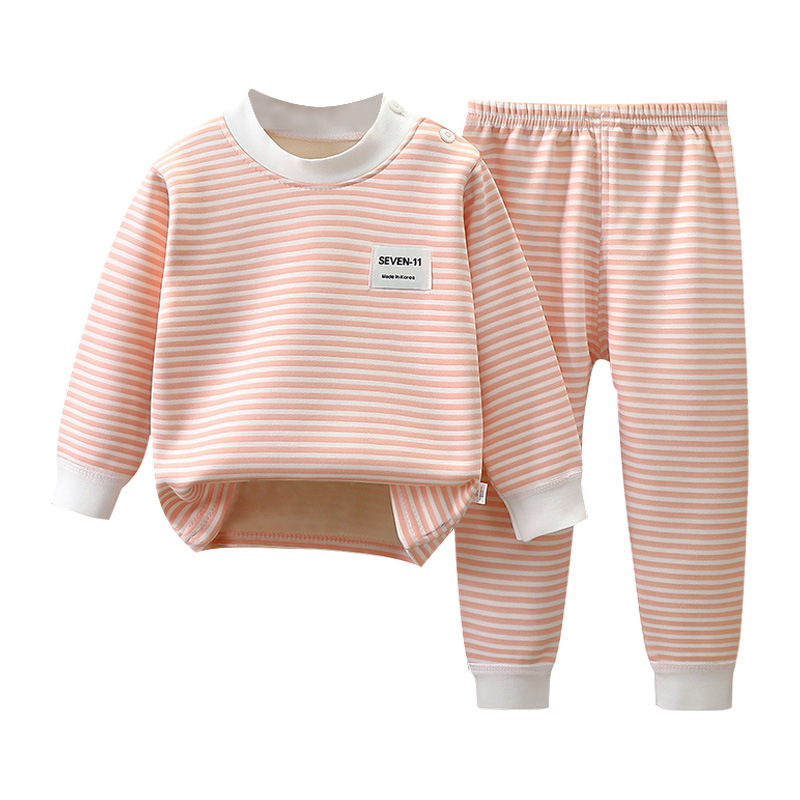 Children's Thermal Intimates Set, Thickeneded and Velvet, Milk Silk Baby Autumn and Winter Autumn Clothes and Long Trousers, Boys and Girls Base Set