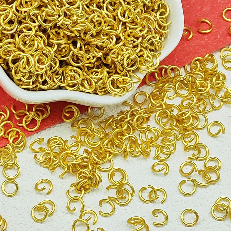 Открытое кольцо из песчаного золота, древнее соединительное кольцо для бижутерии, ручная работа, аксессуар