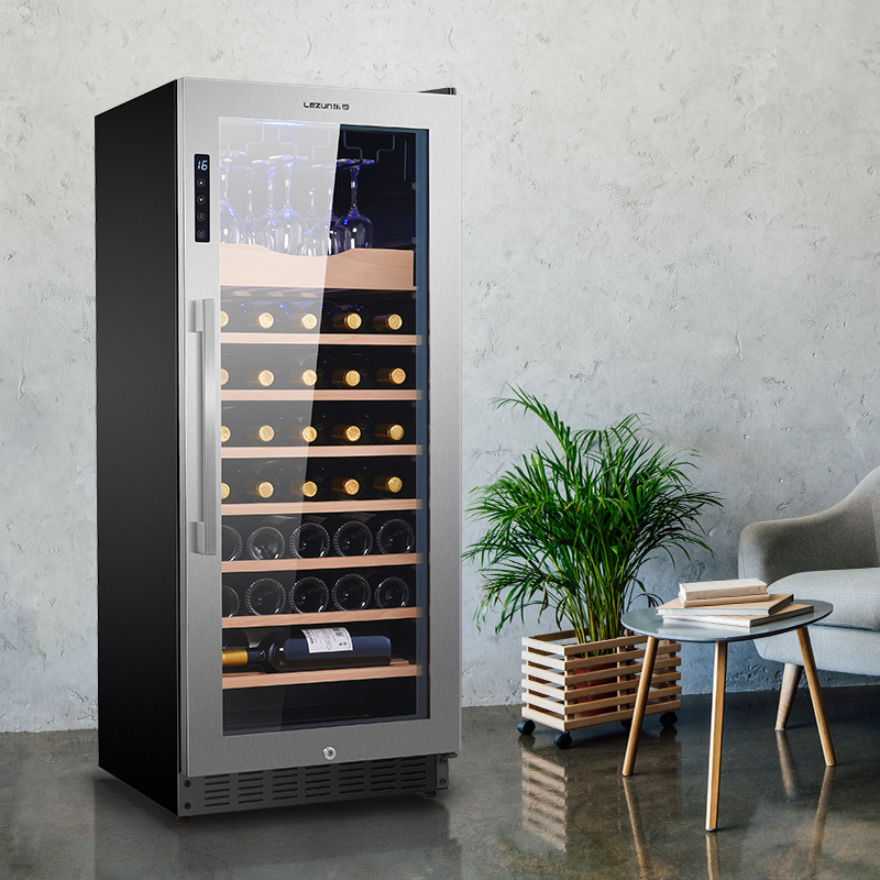 Stainless steel wine cabinet 158L household wine cabinet ice bar commercial embedded intelligent electronic moisturizing wine cabinet wholesale