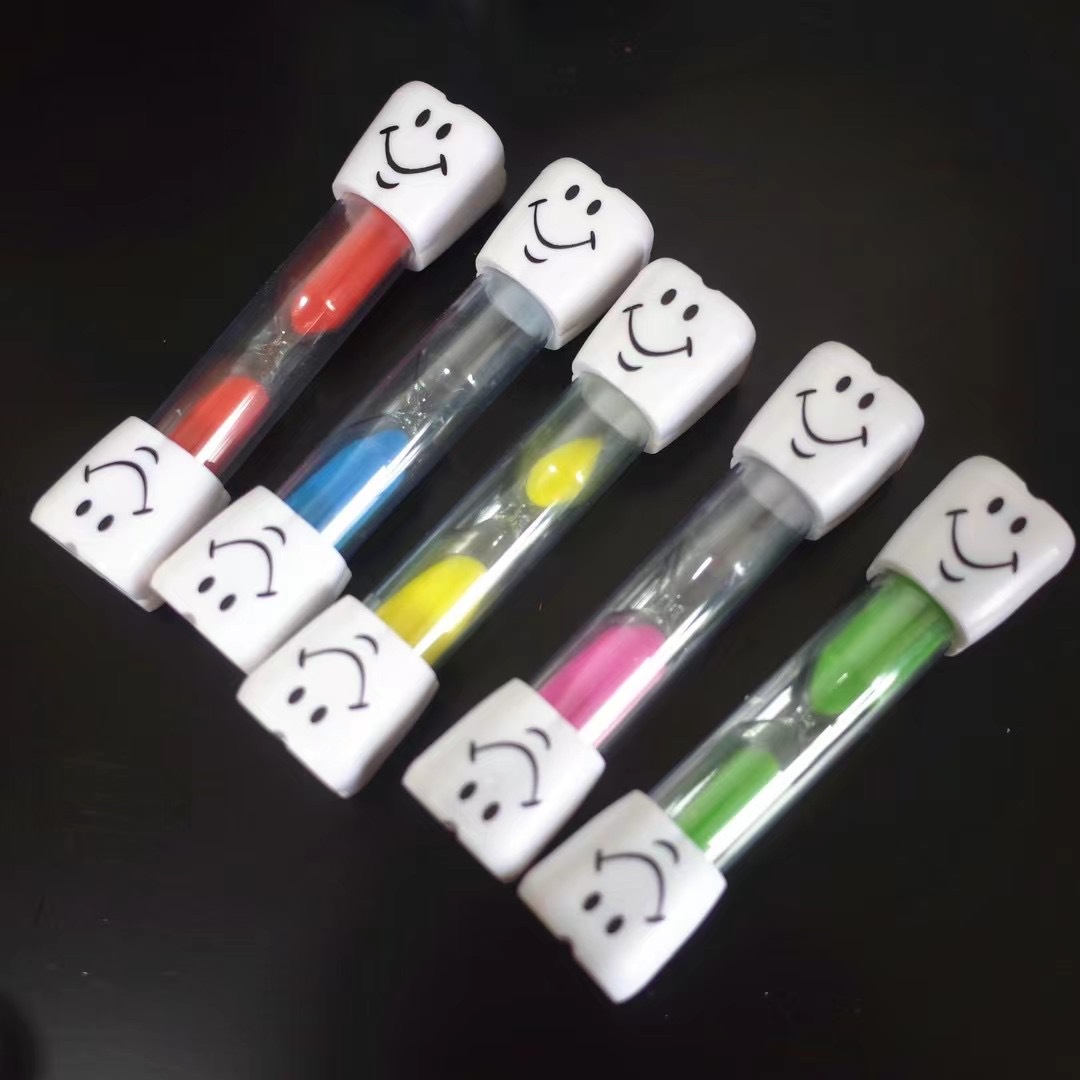 Creative children brushing their teeth 3 minutes timer hourglass cartoon smiley plastic drop-proof student gift birthday gift