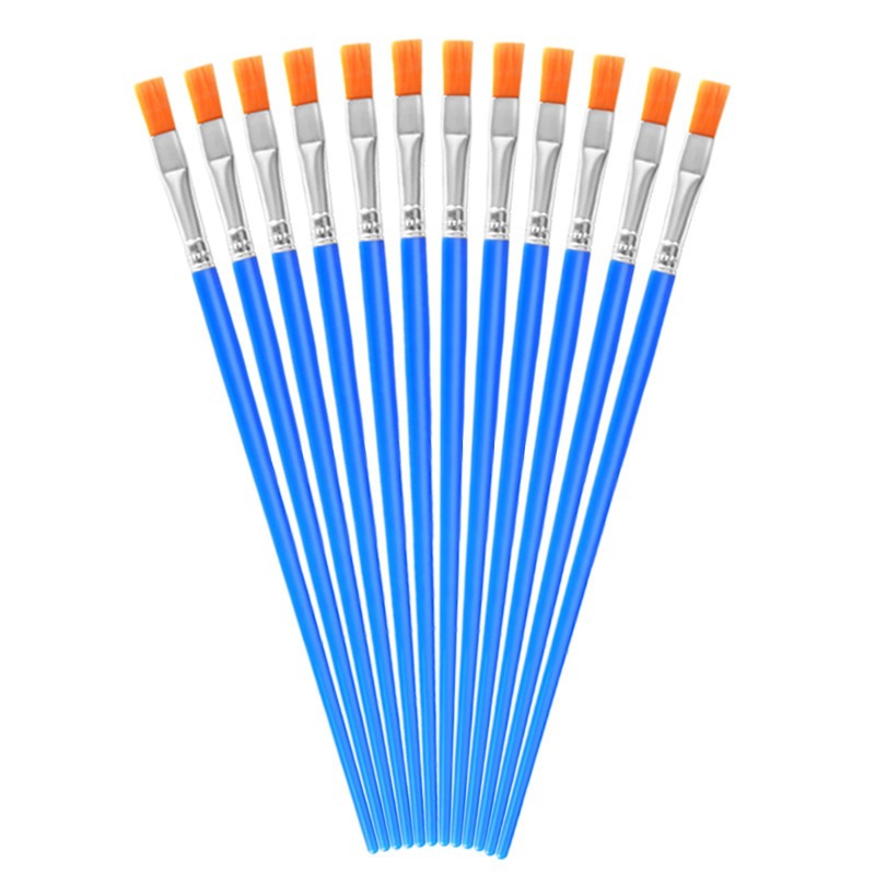 Factory Direct Supply Oil Paint Brush Nylon Hair Brush Watercolor Pen Brush Line Drawing Flat Pen Brush Wholesale