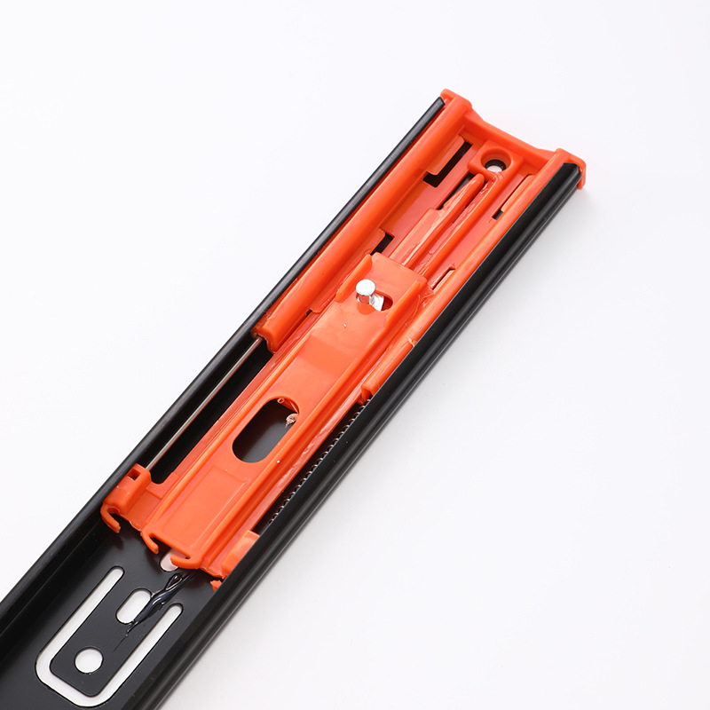4510 three-section drawer iron black buffer slide rail slide thickened 304 stainless steel damping furniture mute guide rail