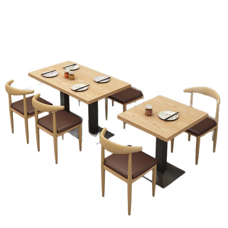 Snack Noodle Shop Barbecue Breakfast Catering Fast Food Table and Chair Combination Milk Tea Dessert Shop Restaurant Table Commercial Economical