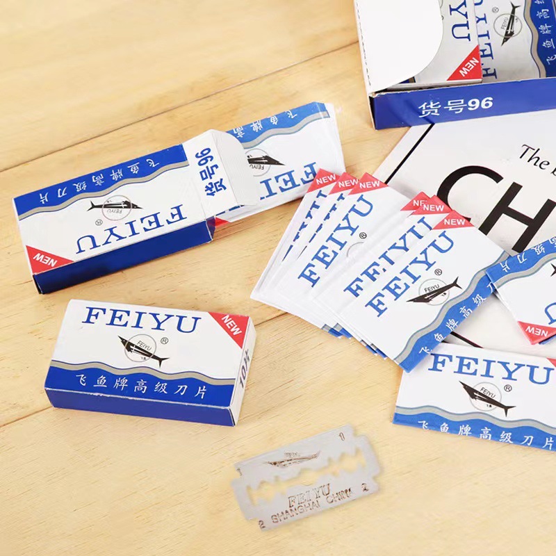 Razor Blade comb double-sided blade classic old-fashioned manual razor blade flying fish razor eyebrow trimmer blade