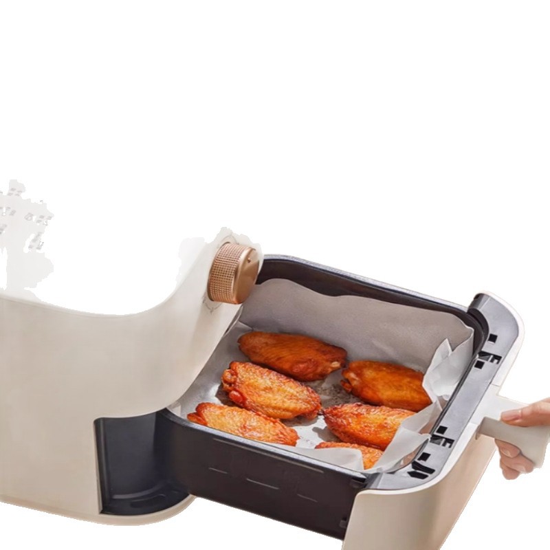 Square and Round Food-Grade Barbecue Baking Silicone Paper with Printed Patterns, Double-Sided Sheet-Packed Air Fryer Paper Customization