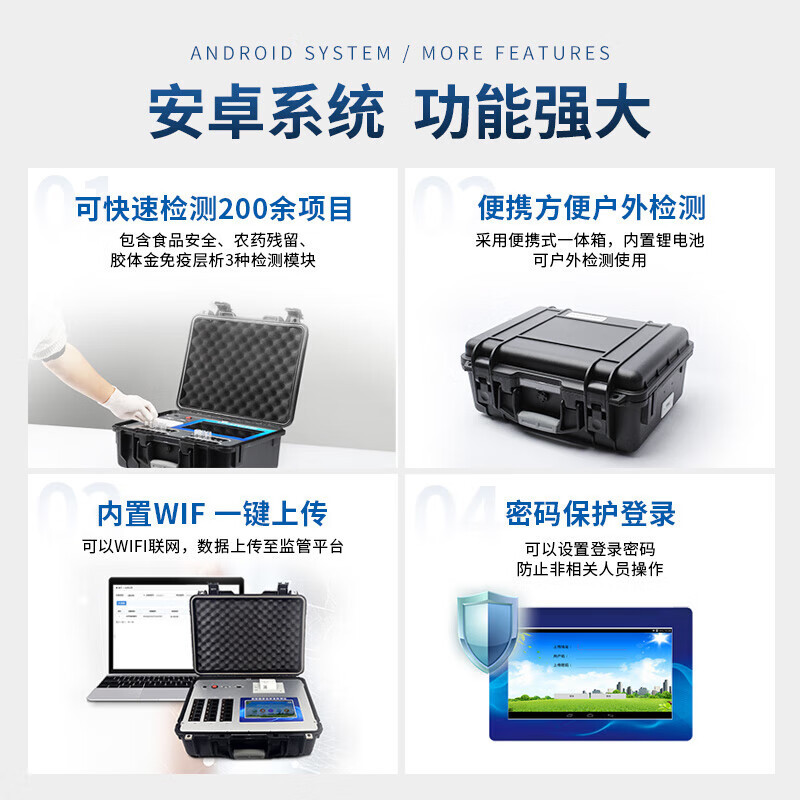 Multifunctional Food Safety Detector, Vegetable and Fruit Pesticide Residues, Rapid Analysis of Meat and Veterinary Residue Measurement Instrument