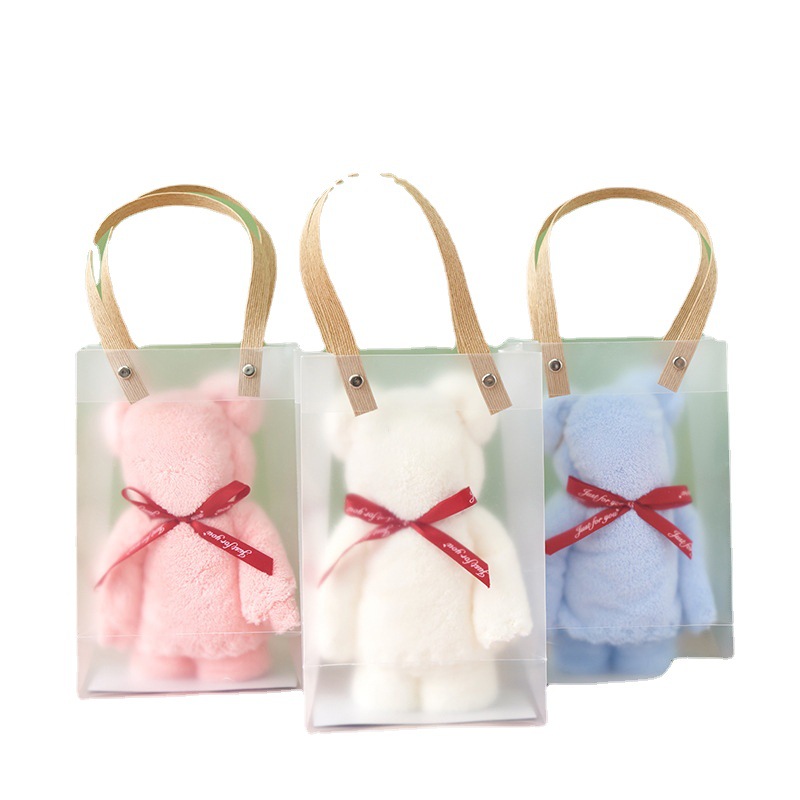 Coral Velvet Bear Towel Souvenir Towel Bear Handy Gift Handbag Individually Packed Gaoyang Towel Starting from One Piece