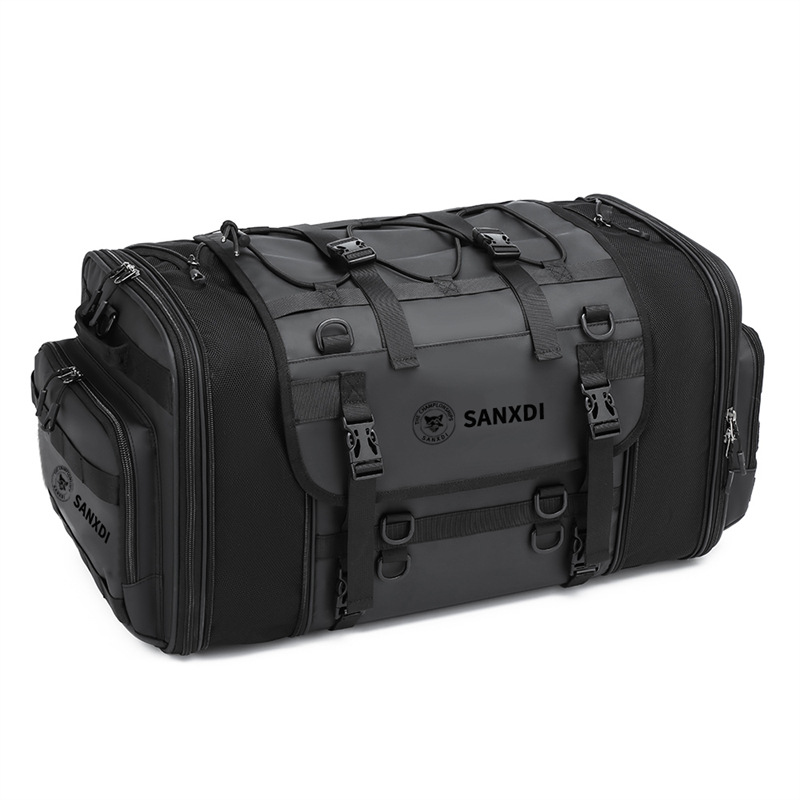 Sanxdi Motorcycle Rear Seat Bag Large Capacity Waterproof Motorcycle Riding Tail Bag Expandable Rider Helmet Bag