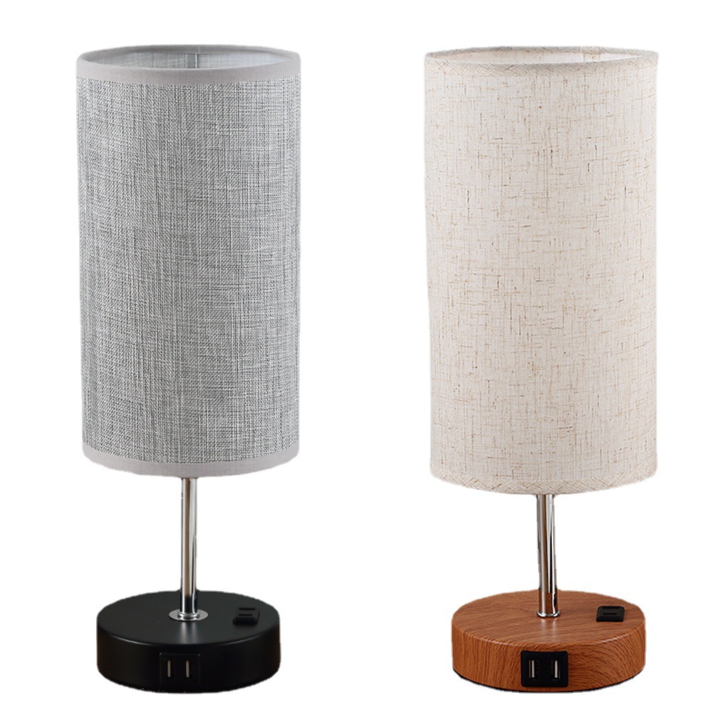 Cross-border touch desk lamp USB rechargeable desk lamp LED three-step dimming bedroom bedside lamp fabric decorative lamp stepless dimming