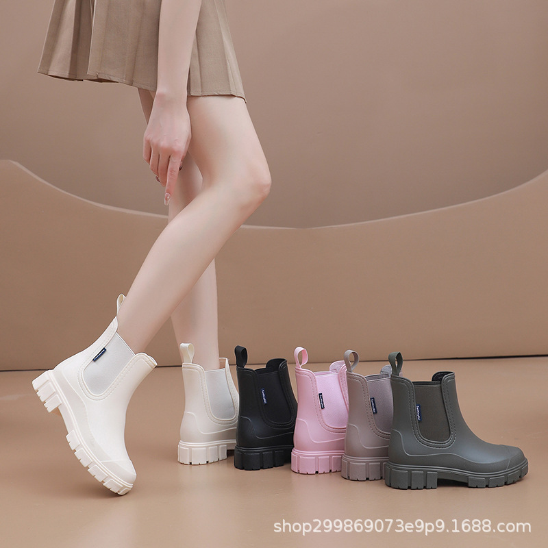 экспортные модные короткие дождевики, женские дождевики, эластичные ботинки, нескользящие водные ботинки, водонепроницаемая обувь, взрослые сапоги для брода