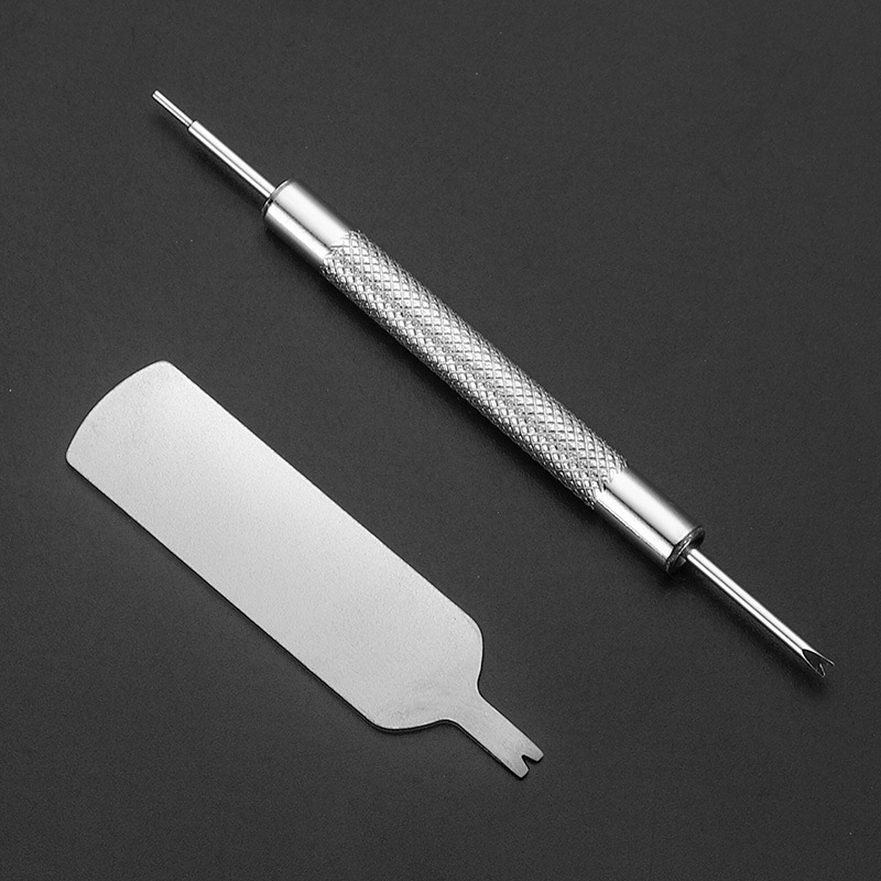 All-Metal Double-Headed Ear File, Watch Repair Tool for Disassembling and Assembling Watch Straps, Stainless Steel Single-Headed Ear File