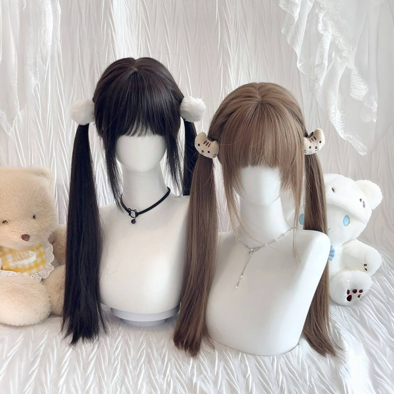 Чистый и милый парик Лолита, сладкий и милый, полный набор прямых волос