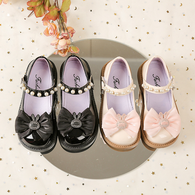 Туфли для девочек, маленькие кожаные туфли для детей, черные кожаные туфли для принцесс, универсальные корейские стильные туфли 2025 года
