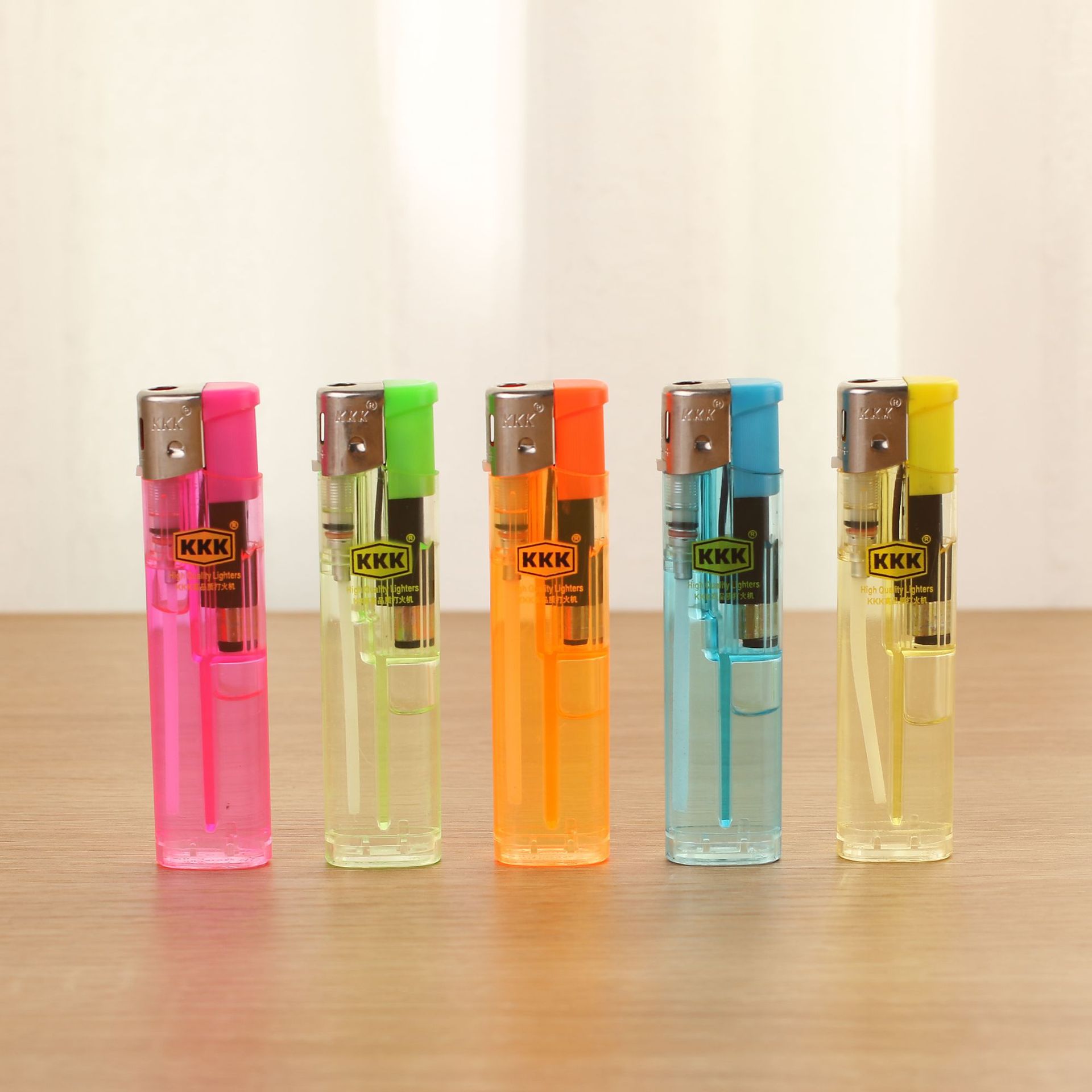 Factory direct KKK177 open flame lighter disposable plastic high-grade open flame advertising small round machine wholesale