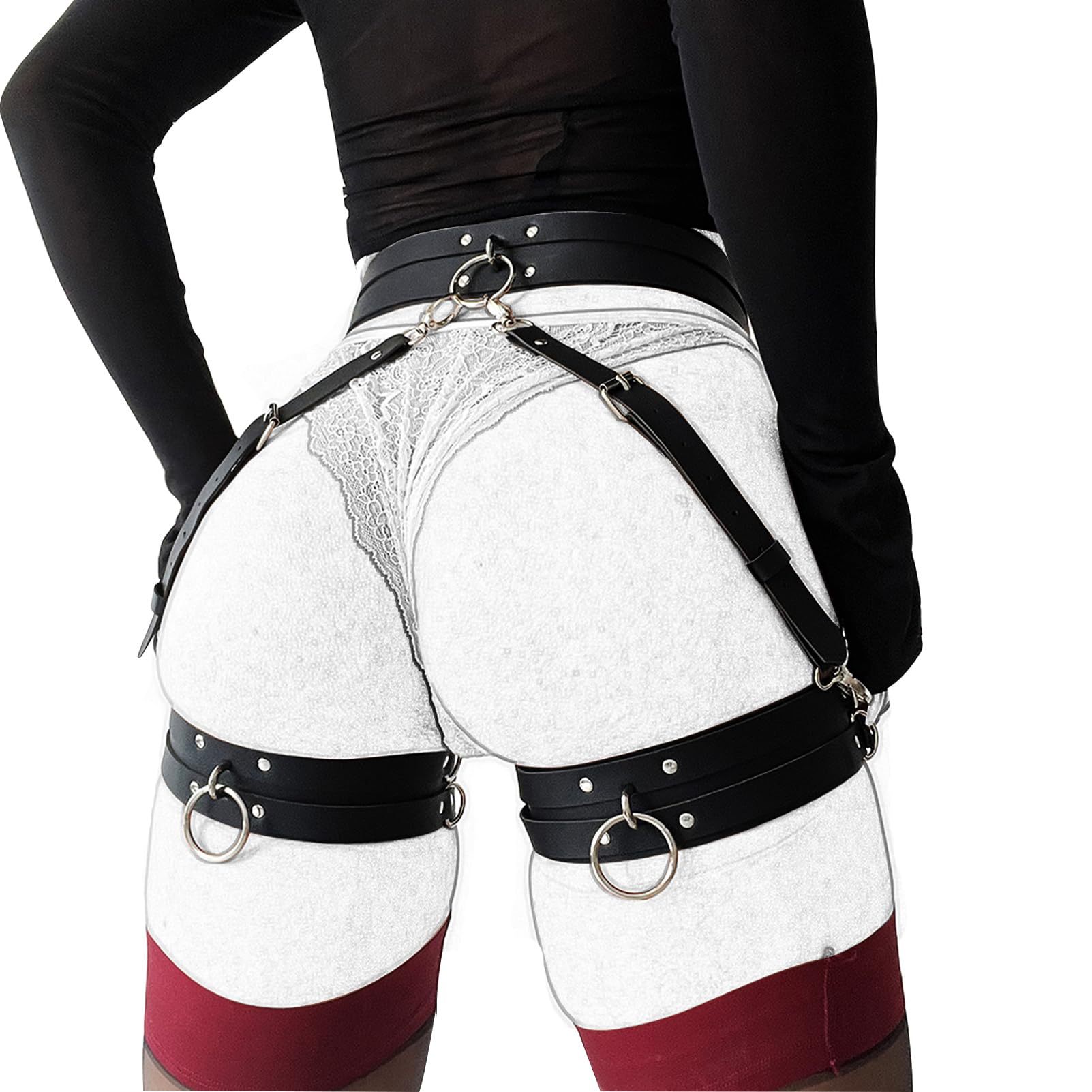 Amazon Cross-Border Bundle Leather Bondage Leg Ring Gothic Sexy Party Waist Display Belt Belt Ready Stock