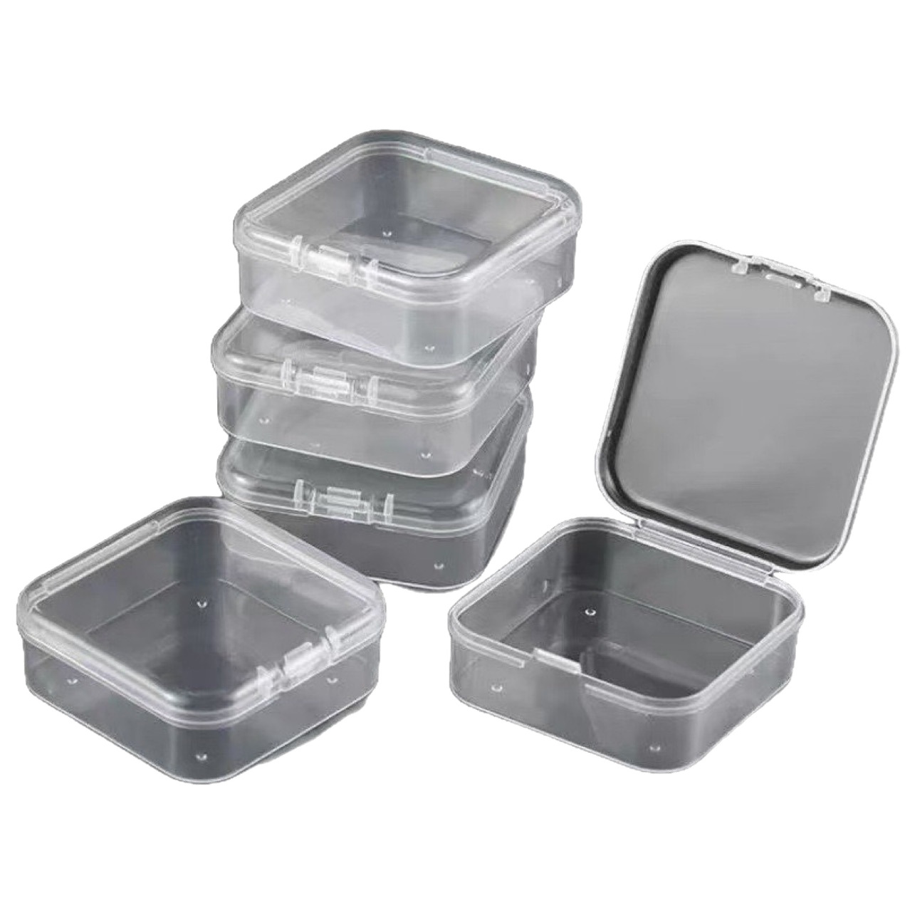 5.5 Storage Box Small Box Packaging Transparent Bean Accessories Bean Square Jewelry Storage Box Beads Portable cm