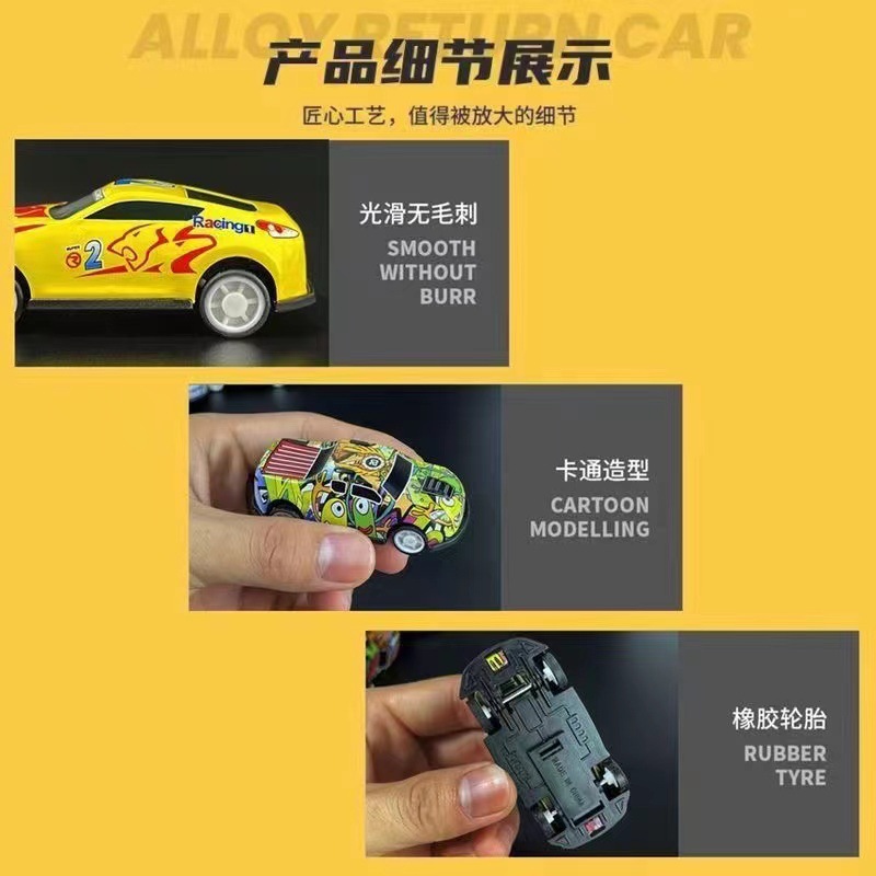 Mini Pull-Back Alloy Tin Car 6.8cm, a Popular Foreign Model Toy for Boys and Children, Educational