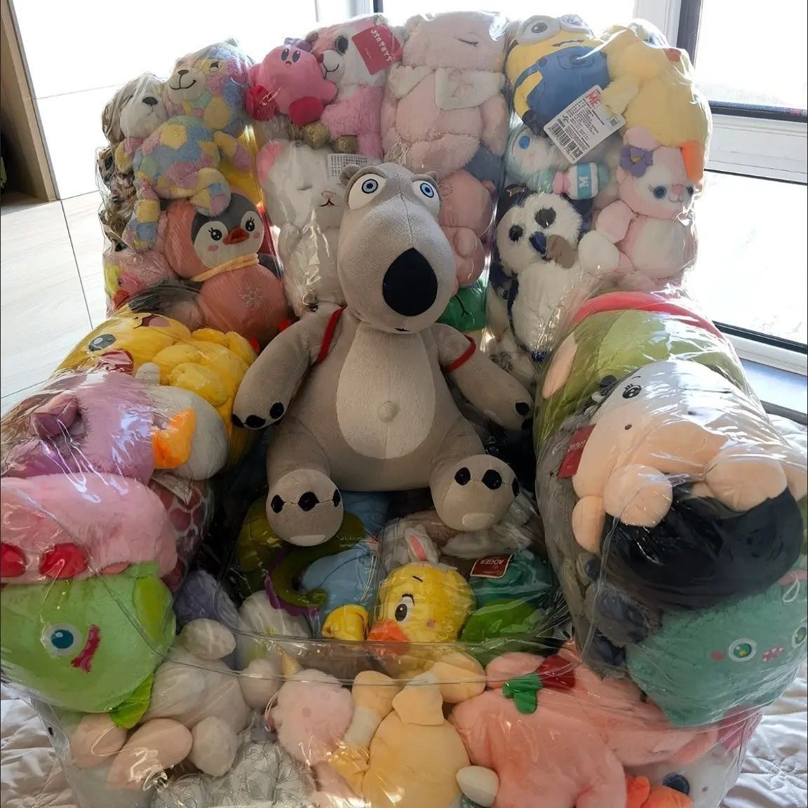 Cross-Border Ready-Made Internet Celebrity Transparent Sofa Doll Storage Doll Popular Doll Special Non-Inflatable Indoor Stool